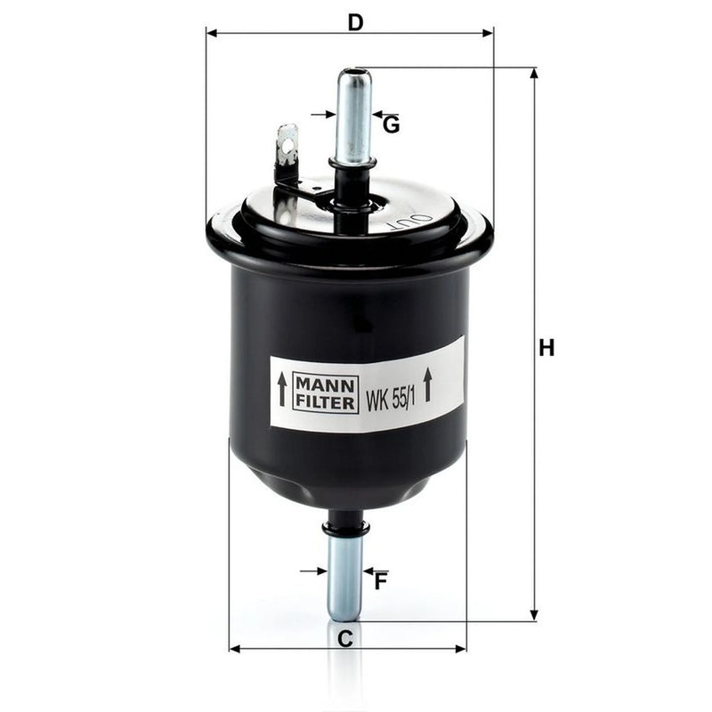 MANN-FILTER Fuel Filter Element fits Hyundai Accent II 1999-2006 1.3 1.5 1.6