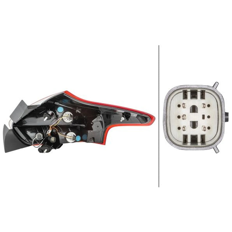 Hella Tail Light / Lamp W5W Left fits Ford Focus III 2010-2020