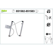 Valeo Electric Window Regulator Lifter Right Front 851583