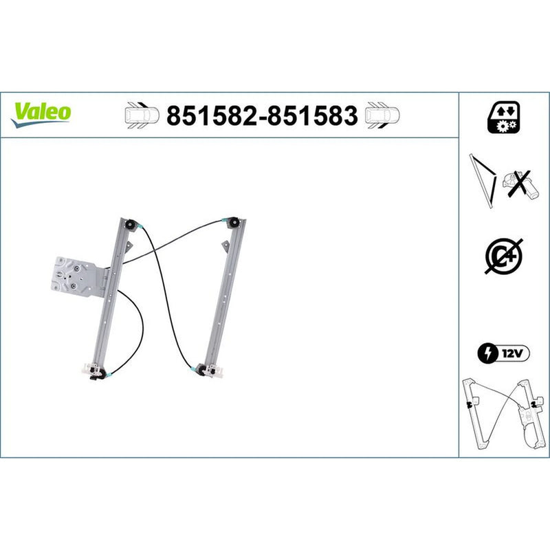 Valeo Electric Window Regulator Lifter Right Front 851583