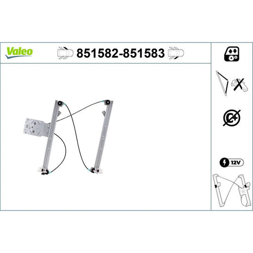 Valeo Electric Window Regulator Lifter Right Front 851583