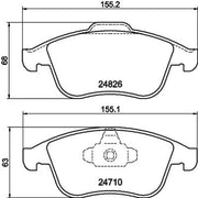 DON Front Brake Pad Set fits Renault Clio IV 2013-2021 1.6