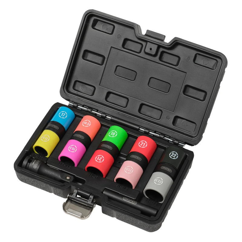 Draper Double Ended Wheel Nut Socket Set, 1/2" Sq. Dr. (7 Piece) - DEWNSS - 7PCS - image 1