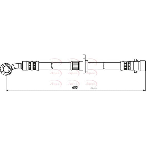 Apec Brake Hydraulic Hose Line Front Right fits Honda Fr-V 2004-2009
