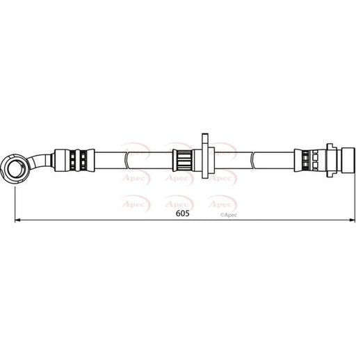 Apec Brake Hydraulic Hose Line Front Right HOS4000