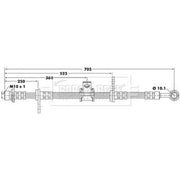 Borg & Beck Brake Hydraulic Hose Line Front Right BBH6621