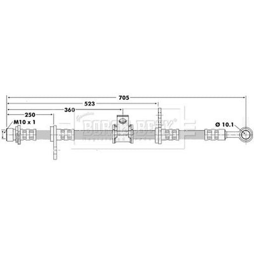 Borg & Beck Brake Hydraulic Hose Line Front Right BBH6621