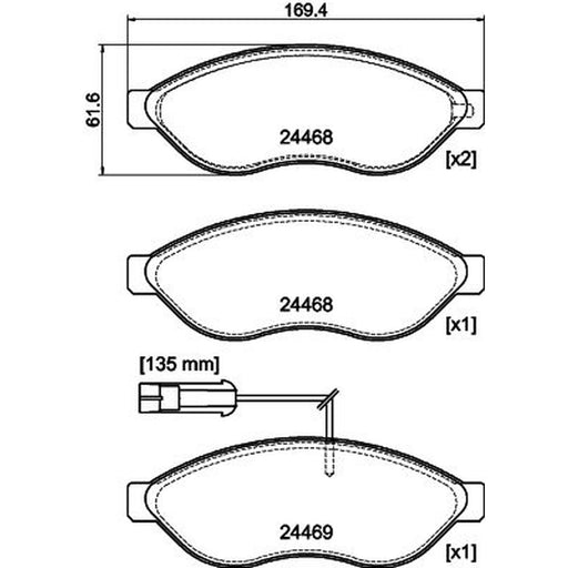 DON Front Brake Pad Set fits Citroën Relay III 2023 on 2.2