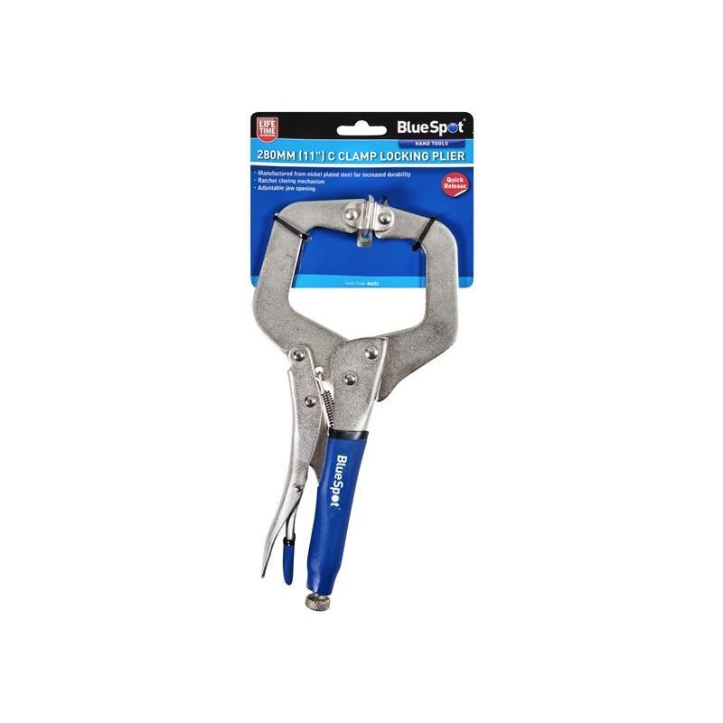 Bluespot Tools Locking C-Clamp with Swivel Pads 280mm (11in) BlueSpot Tools - Dynamic Drive