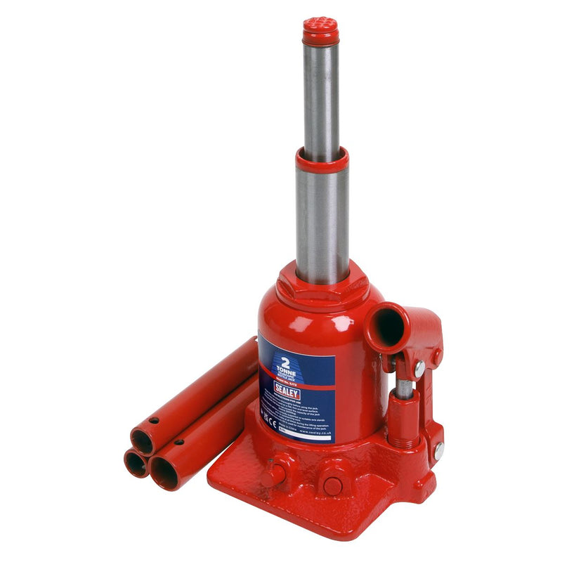 Sealey Bottle Jack 2 Tonne Telescopic SJT2 Sealey - Dynamic Drive