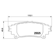 Brembo 4 x Rear Brake Pad Set fits Lexus Gs 2012-2018