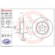 Brembo 2 x Solid Rear Brake Discs 08.A297.11-x2