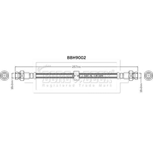 Borg & Beck Brake Hydraulic Hose Line Rear Right BBH9002
