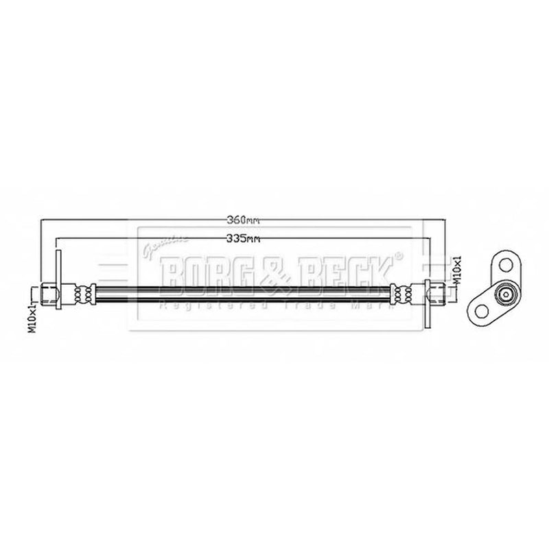 Borg & Beck Brake Hydraulic Hose Line inner BBH8756