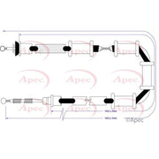 Apec Handbrake Cable Left Rear fits Fiat Doblo Cargo 2010-2023 1.3 1.4 1.6 2.0