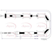 Apec Handbrake Cable Right Rear CAB1278