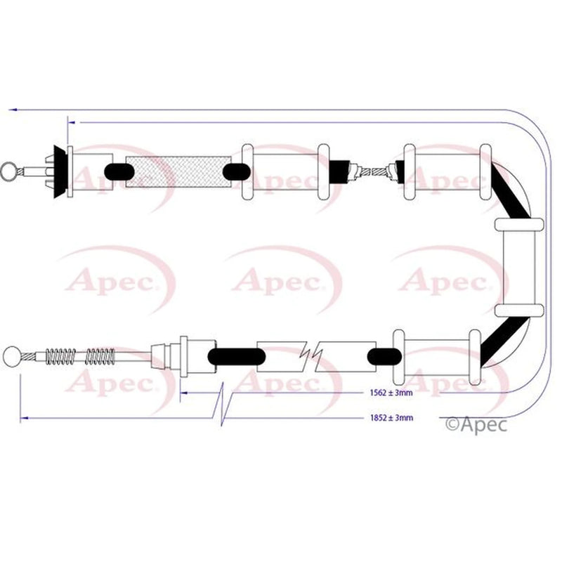 Apec Handbrake Cable Right Rear CAB1278