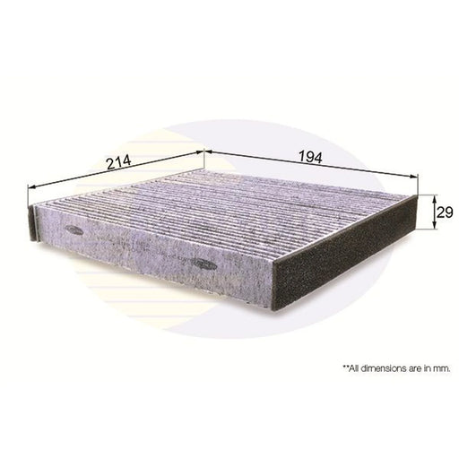Comline Cabin Air Filter (Pollen Filter) fits Daihatsu Charade VIII 2011 on 1.33
