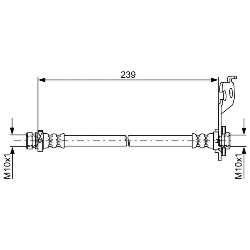 Bosch Brake Hydraulic Hose Line Rear Left fits Kia Picanto I 2004-2011 1.0 1.1
