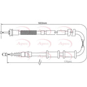 Apec Handbrake Cable Left Rear fits Abarth Grande Punto 2007-2010 1.4