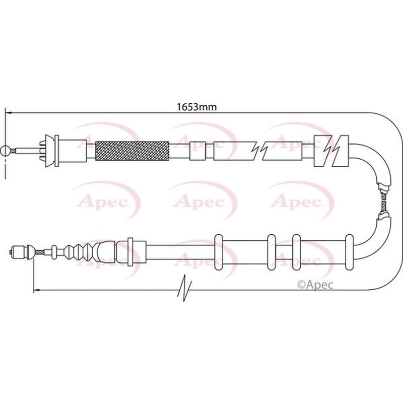Apec Handbrake Cable Left Rear CAB1111