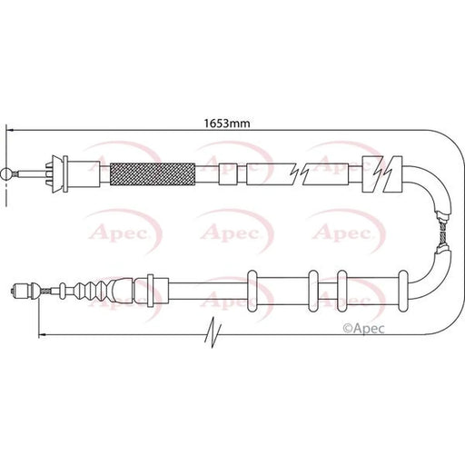 Apec Handbrake Cable Left Rear CAB1111