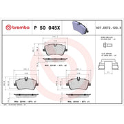 Brembo 4 x Front Brake Pad Set fits Mercedes-Benz C-Class 2000-2008