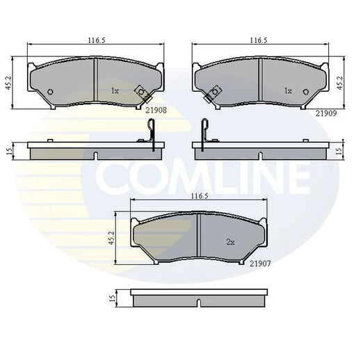 Comline Front Brake Discs & Pads fits Suzuki Grand Vitara I 1998-2005 1.6