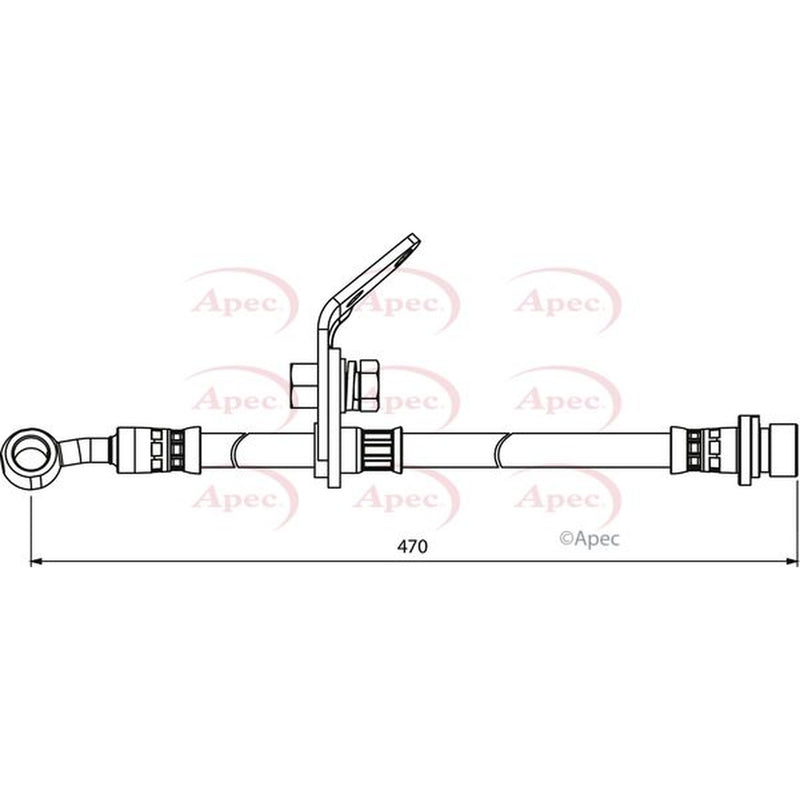 Apec Brake Hydraulic Hose Line Front Left fits Honda Accord VII 2003-2008