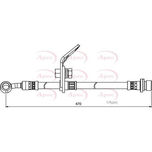 Apec Brake Hydraulic Hose Line Front Left fits Honda Accord VII 2003-2008