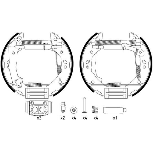 Mintex Brake Shoe Set Axle Kit fits Hyundai Amica / Atoz 1998-2010 1.0 1.1