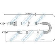 Apec Handbrake Cable Right Rear BBC3342