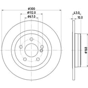 Mintex 2 x Solid Rear Brake Discs MDC2703-x2