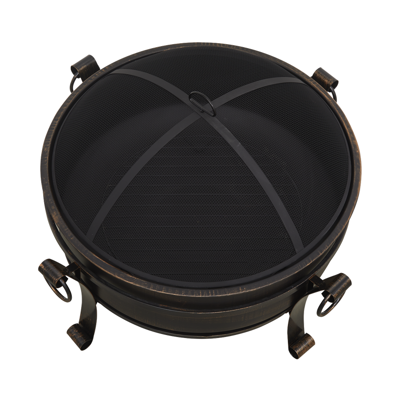 Dellonda 30" Deluxe 2-in-1 Outdoor Fire Pit & Coffee Table Antique Bronze Effect Dellonda  - Dynamic Drive