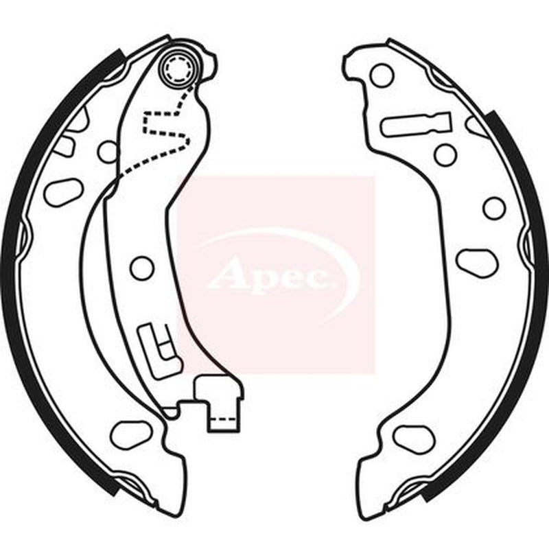 Apec Brake Shoe Set Axle Kit fits Fiat Panda 2003 on 1.1 1.2 1.3