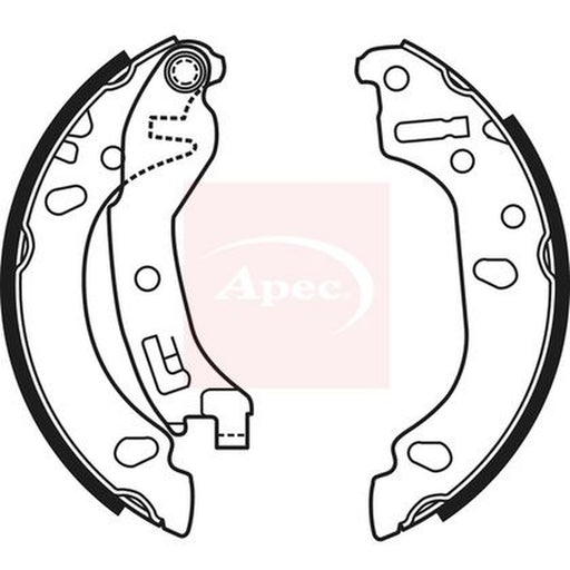 Apec Brake Shoe Set Axle Kit fits Fiat Panda 2003 on 1.1 1.2 1.3