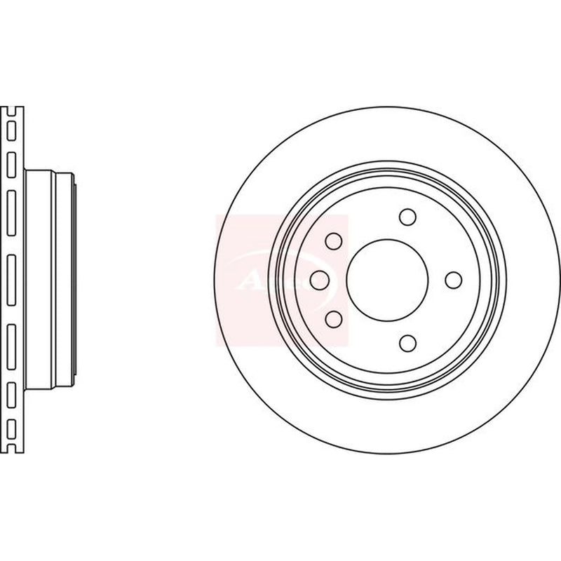 Apec 2 x Vented Rear Brake Discs DSK969-x2