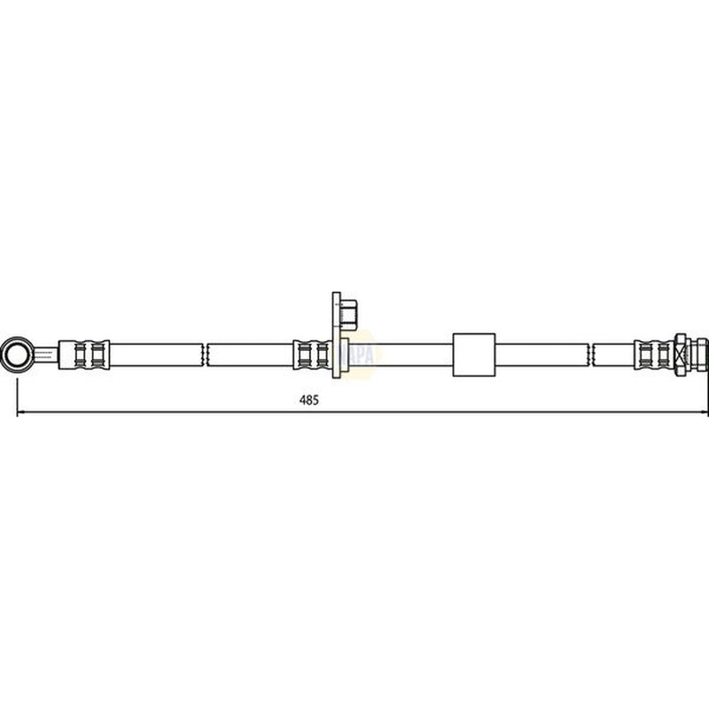 NAPA Brake Hydraulic Hose Line Front fits Mitsubishi Colt Czc VI 2006-2009 1.5
