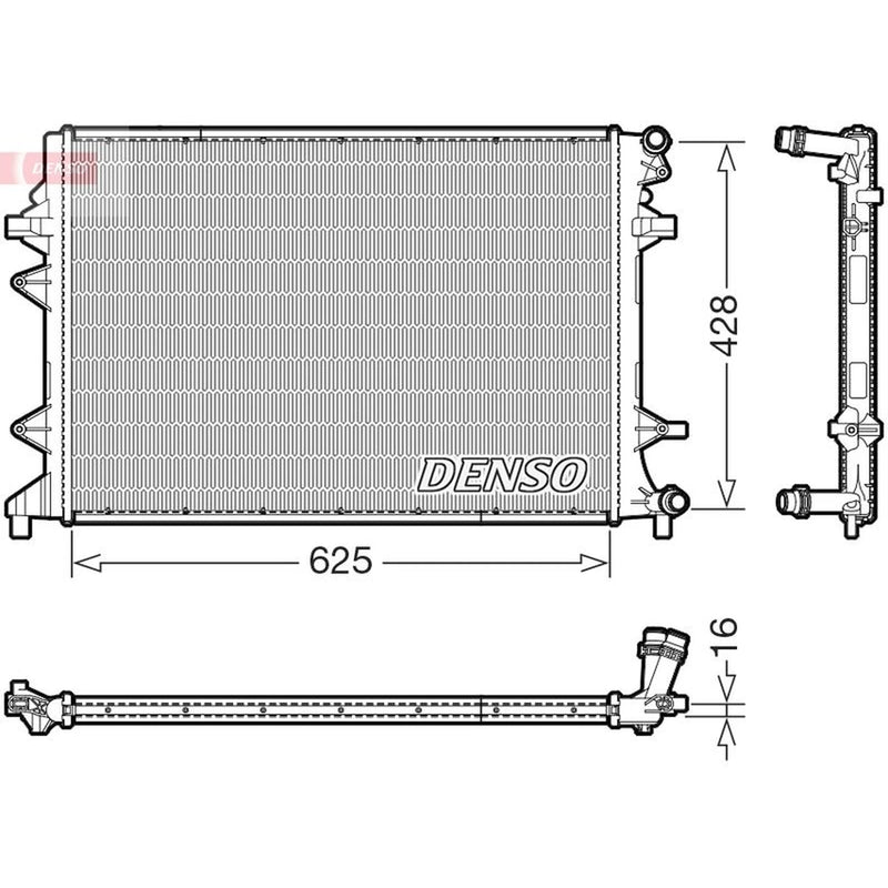 Denso Engine Radiator fits Skoda Yeti 2009-2017 1.4 2.0
