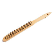 Connect 2 Row Wooden Handle Wire Scratch Brush 4pc 32127 Tool Connection - Dynamic Drive