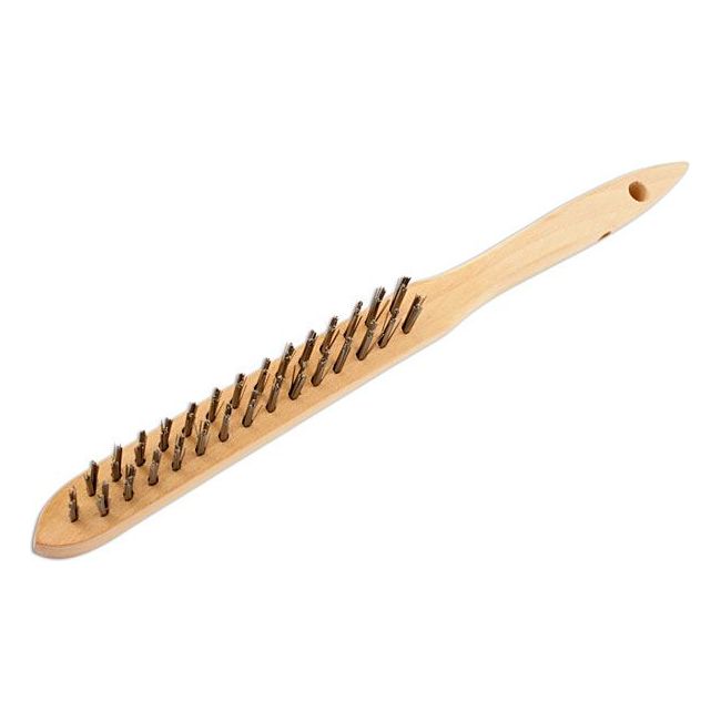 Connect 2 Row Wooden Handle Wire Scratch Brush 4pc 32127 Tool Connection - Dynamic Drive