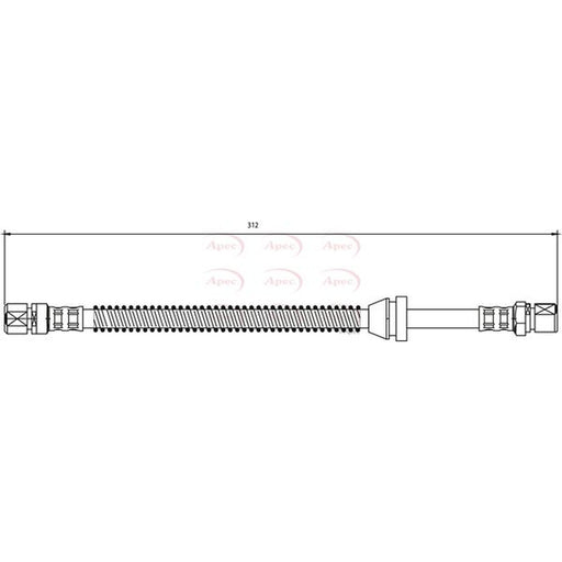 Apec Brake Hydraulic Hose Line Rear Right fits Chevrolet Tacuma 2005-2009