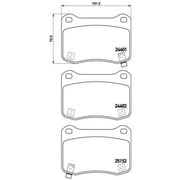 Brembo 4 x Rear Brake Pad Set fits Lexus Is II 2007-2013
