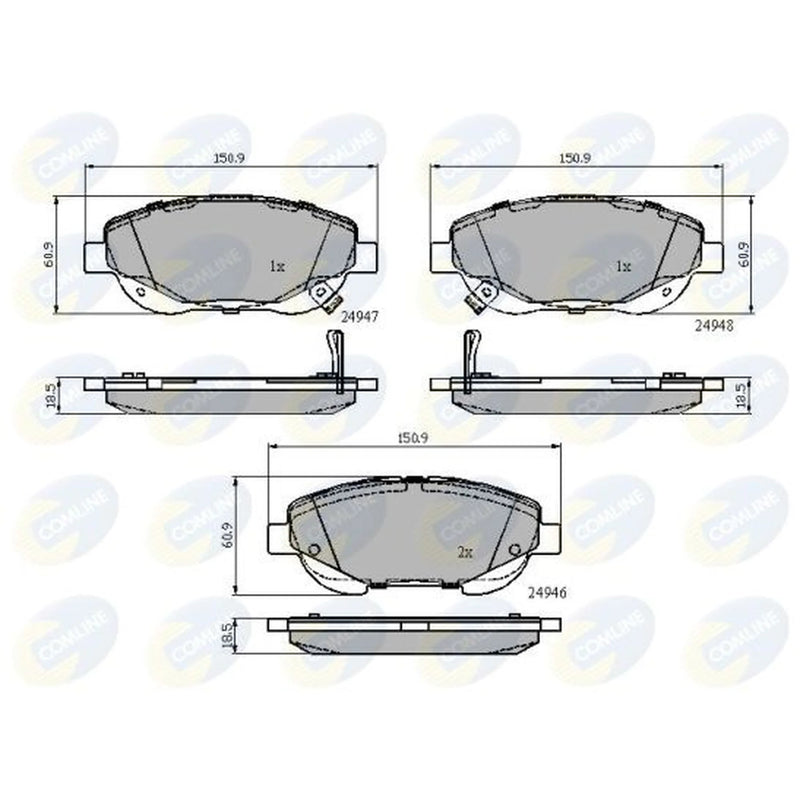 Comline Front & Rear Brake Discs & Pads fits Toyota Verso 2009-2018 2.2