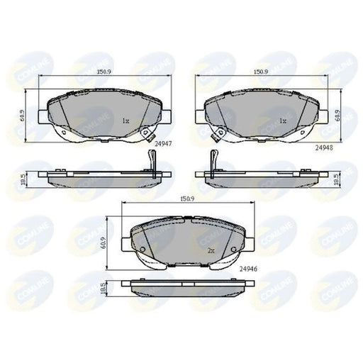 Comline Front & Rear Brake Discs & Pads fits Toyota Avensis 2008-2018 2.0 2.2