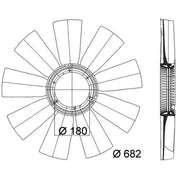 Mahle Radiator Cooling Fan Blade fits Renault Trucks Premium 2000 on