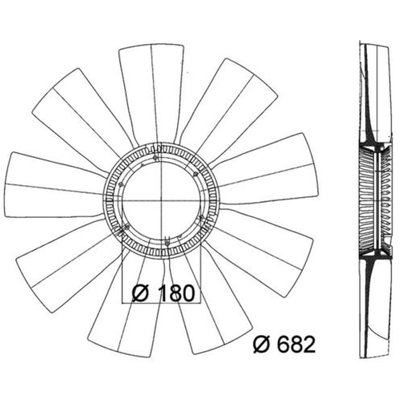 Mahle Radiator Cooling Fan Blade fits Renault Trucks Premium 2000 on