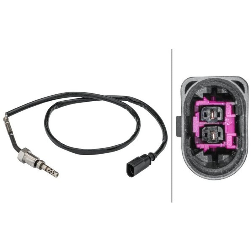 Hella Exhaust Gas Temperature Sensor before exhaust turbocha fits Skoda Fabia II