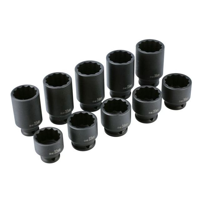 Laser Bi-Hex Impact Socket Set 1/2"D 10pc 8700 Laser - Dynamic Drive