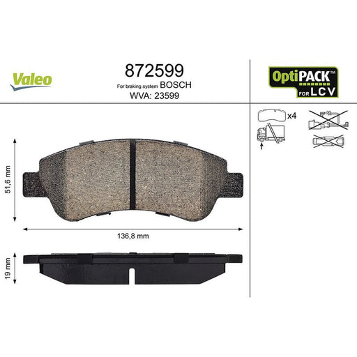 Valeo Front Brake Pad Set 872599